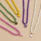 Collier de perles de rocaille multicolores fait à la main pour femmes 1 pièce pendentifs en cœur