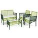 Costway 4 Piece Patio Round Wicker Conversation Set