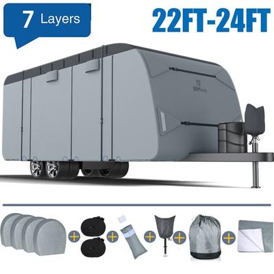 RVMasking 7 Layers top RV Travel Trailer Cover Fits 18'-26' Motorhome