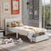 White Twin Size Platform Bed with Under-bed Drawer