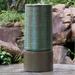 Large Concrete Cylinder Ribbed Outdoor Bird Feeder Bath Fountain