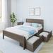 Max and Lily Full-Size Bed with Panel Headboard and Storage Drawers