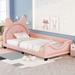 Twin Size Upholstered Daybed, Wooden Cat-Shaped Cute Platform Sofa Bed