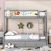 Twin Over Full Bunk Bed with Whiteboard and 2 Storage Drawers, Solid Wood Bunk Bed Frame with 3 Hooks for Kids, Teens