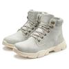 Schnürboots AUTHENTIC LE JOGGER, Herren, Gr. 45, grau (hellgrau), Obermaterial: 70% Lederimitat, 30% Textilmaterial. Futter: 100% Textilmaterial. Decksohle: 100% Textilmaterial. Laufsohle: 100% Synthetik, unifarben, Basic, Schuhe, Schnürstiefelette,...
