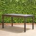 Grey Washed Farmhouse Wood Dining Table Outdoor Patio 6 Seater Rectangular Dining Table w/ Umbrella Hole for Garden