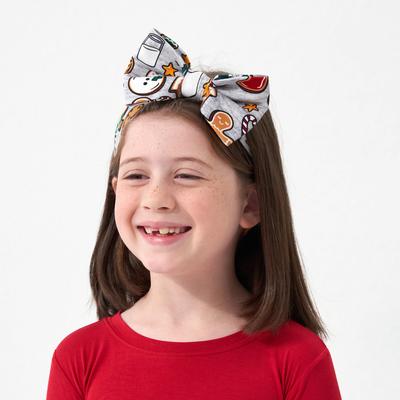 Holiday Treats Luxe Baby Girl Soft & Stretchy Bamboo Bow Headbands - 4T - 8 Years