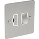 Axiom Flat Plate Satin Chrome Fused Spur 13A Switched in Silver Steel