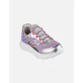 Skechers Girl's Flex Glide Kids Trainers - Grey Lavender Textil - Size: 1.5 (older)/F (Standard)