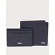 BOSS Men's GBBM_8 CC Leather Card Holder And Wallet Gift Set - Navy - Size: ONE size