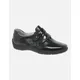 WALDLAUFER Women's Stone Womens Rip Tape Fastening Shoes - Black Pat Lea - Size: 4.5