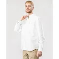 Men's Lacoste Mens Casual Long Sleeve Woven Shirt - White - Size: 40/Regular
