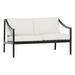 Modern Solid Wood Outdoor Curved Arm Loveseat - Black Wash