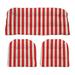 - Indoor/Outdoor 3- Piece Tufted Wicker Cushion Set Made with Red White Cabana Stripe Fabric