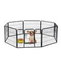 24/32/40 inch Tall Dog Playpen with Door 8 Panel Indoor Outdoor Folding Metal Portable Puppy Exercise Pet Playpen (24 )