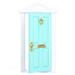 Shanbor Mini Wooden Door 1:12 Doll House Fairy Door Bright Color Color Lasting Smoother Edge for Gifts for 1:12 Doll House Mint Green