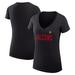 Women's G-III 4Her by Carl Banks Black Atlanta Falcons Dot Print V-Neck Fitted T-Shirt