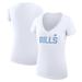 Women's G-III 4Her by Carl Banks White Buffalo Bills Dot Print V-Neck Fitted T-Shirt