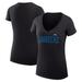 Women's G-III 4Her by Carl Banks Black Los Angeles Chargers Dot Print V-Neck Fitted T-Shirt