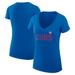 Women's G-III 4Her by Carl Banks Royal Chicago Cubs Dot Print V-Neck Fitted T-Shirt