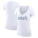 Women's G-III 4Her by Carl Banks White New England Patriots Dot Print V-Neck Fitted T-Shirt