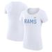 Women's G-III 4Her by Carl Banks White Los Angeles Rams Dot Print Lightweight Fitted T-Shirt