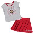 Girls Toddler Colosseum Heather Gray/Scarlet Ohio State Buckeyes Two-Piece Minds For Molding T-Shirt & Skirt Set