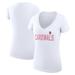 Women's G-III 4Her by Carl Banks White St. Louis Cardinals Dot Print V-Neck Fitted T-Shirt
