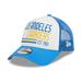 Men's New Era White/Powder Blue Los Angeles Chargers Stacked A-Frame Trucker 9FORTY Adjustable Hat