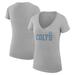 Women's G-III 4Her by Carl Banks Heather Gray Indianapolis Colts Dot Print V-Neck Fitted T-Shirt