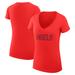 Women's G-III 4Her by Carl Banks Red Los Angeles Angels Dot Print V-Neck Fitted T-Shirt
