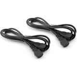 2-Pack Standard Computer Power Extension Cord 18Awg 250V 10A IEC 320 C13 Female to C14 Male Power Cable 6 Feet
