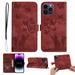Butterfly Embossed Case for Apple iPhone 12 Pro Max - 6.7 inch Slim Cat Patterned Leather Folio Cover Card Holder Kickstand Cute Stylish Women Flip Case Magnetic Clasp Flip with Wrist Strap Winered