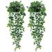 Warkul Artificial Fake Flowers Decor 2Pcs Artificial Plant Realistic Simulation Potted Plant Natural Greenery Faux Vine for Indoor Outdoor Decor