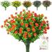 6 Bundles Artificial Flowers Outdoor Fake Flowers for Home Decoration UV Resistant Faux Plastic Greenery Shrubs Plants for Hanging Garden Porch Window Box DÃ©cor in Bulk Wholesale