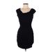 BCX dress Casual Dress - Bodycon Scoop Neck Short sleeves: Black Solid Dresses - Women's Size Medium