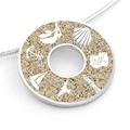 DUR Anhänger für Halsketten Donut Ostsee Strandsand, aus 925 Sterling Silber, B: 25 mm, P3941