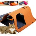 DIY Cat Felt Tunnel Tube for Indoor Cats Play Mat Cat Toy Activity Rug Toy,Random Combinations Kitty Tunnel,Felt Pet House Cave Cubby for Cat Puppy Kitten Rabbit,Brown