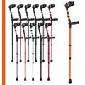 Ossenberg Soft Grip Closed Cuff Double Adjustable Crutch - Orange - Single | Height Adjustable Elbow Crutch for Men Women Adults Arthritis Soft Comfy Handle Forearm Ergonomic