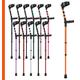 Ossenberg Soft Grip Closed Cuff Double Adjustable Crutch - Orange - Single | Height Adjustable Elbow Crutch for Men Women Adults Arthritis Soft Comfy Handle Forearm Ergonomic