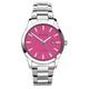 Sekonda Taylor Ladies 34mm Quartz Watch in Neon Pink with Analogue Date Display, and Silver Stainless Steel Strap 40613