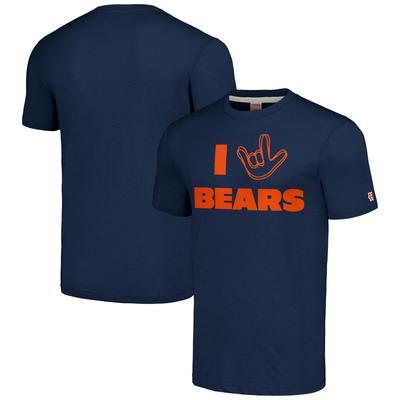 Unisex Homage Navy Chicago Bears The NFL ASL Collection von Love Sign Tri-Blend T-Shirt Image