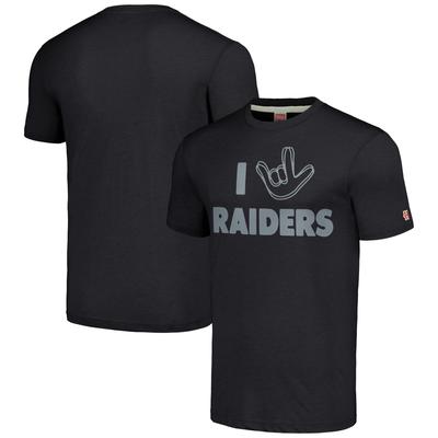 Unisex Homage Charcoal Las Vegas Raiders The NFL ASL Collection von Love Sign Tri-Blend T-Shirt Image