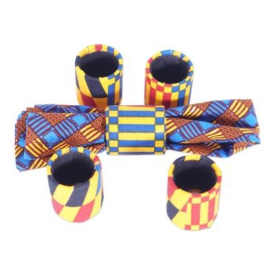 'Four Kente-Themed Cotton and Recycled Plastic Nap...