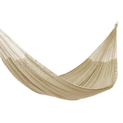 Uxmal Grey,'Handmade Cotton Hammock in Grey (Triple)'