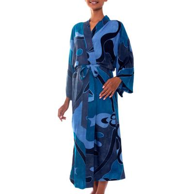 'Through the Seas' - Indonesian Batik Patterned Robe