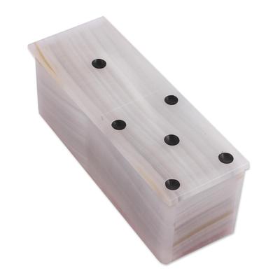 Relaxing Game,'Ivory Onyx Domino Set from Mexico (...