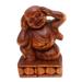 Hear No Evil,'Hand Made Suar Wood Buddha Sculpture'