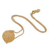 Round Nest,'18k Gold Plated Sterling Silver Pendant Necklace'