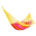 Candy Delight,'Hand Woven Nylon Pink Yellow Hammock (Double) from Mexico'